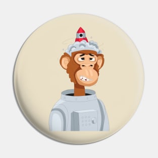 Monkey Space Rocket Pin