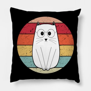 Cute Cat Vintage Retro Style Pillow