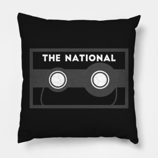 The National Band Logo Cassette Tape Distressed Pillow