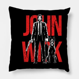 Mr. wick and the dog Pillow