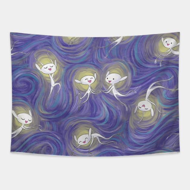 Shining Beings Tapestry by rogerhoyosp