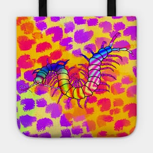 Colorful Centipede | Cheetah Print (Gold/Fuchsia) Tote