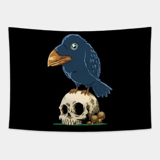 Skull Crow Tapestry