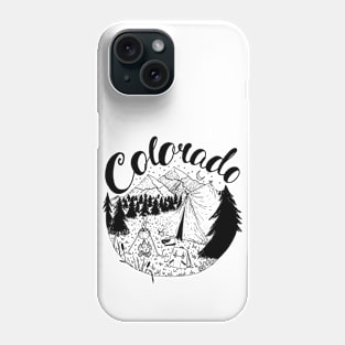 Colorado Mountains Ink Drawing Phone Case