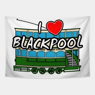 I Love Blackpool Vintage Tram Seaside Lancashire Tapestry