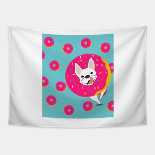 Frenchie in Donut Tapestry