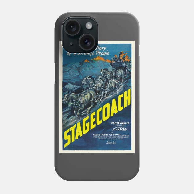 Stagecoach Movie Poster Phone Case by MovieFunTime