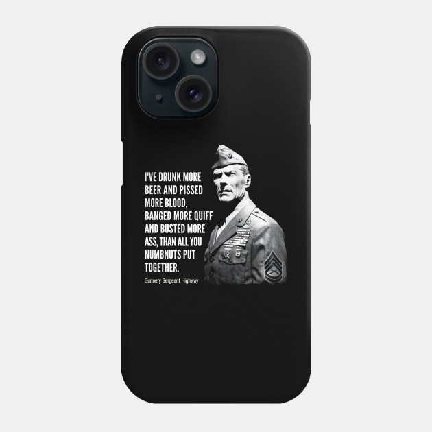 Mod.1 Heartbreak Ridge Gunnery Sergeant Phone Case by parashop