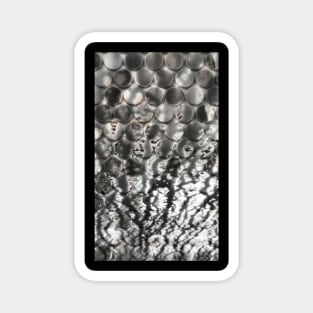 Silver Coin Abstract Design Magnet