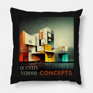 Futuristic building concept digital art Pillow