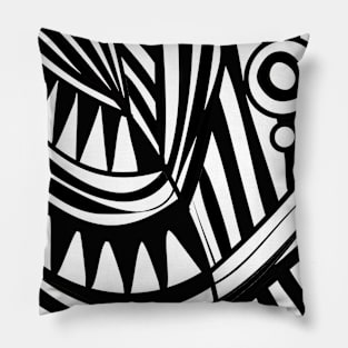 MAZIPOODLES New Fish Head Leaves Jazz Funk Black White Pillow