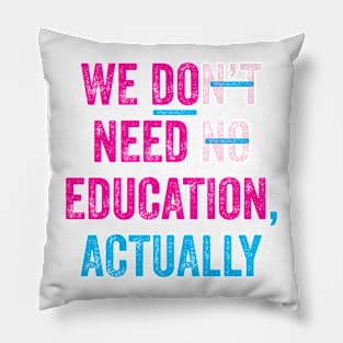 WE DO NEED EDUCATION, ACTUALLY. Pillow