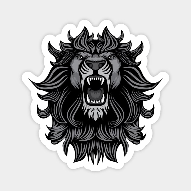 Lion head Roaring Face Magnet by Baggss