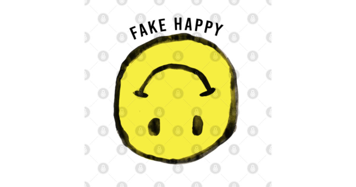 fake(happy) Smiley Face TShirt TeePublic