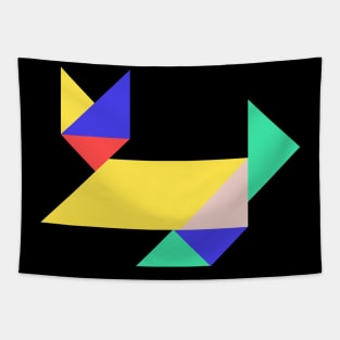 geometric cat Tapestry