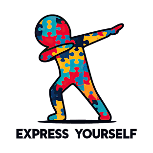 Autism Dab express yourself Autism Awareness Puzzle Tee. T-Shirt