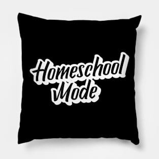 Homeschool Mode Black and White Label Pillow