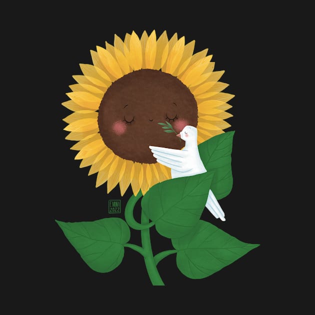 Sunflower and dove by Emma Wiklund Art