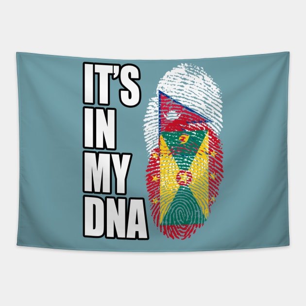 Grenadian And Nepalese Mix DNA Flag Heritage Tapestry by Just Rep It!!