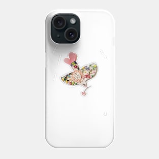flower bird card, Paper quilling,  printed card Phone Case