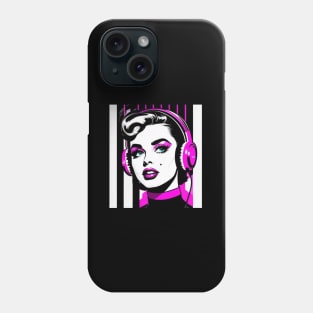 Hot Pink Headphones Vintage Lucy Phone Case