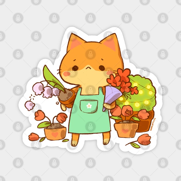 Wilted Flowers Cat Magnet by vooolatility