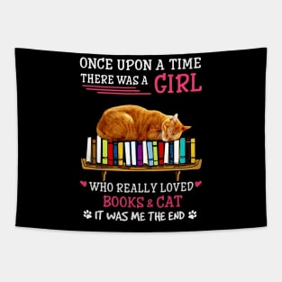 book cat love girls Tapestry