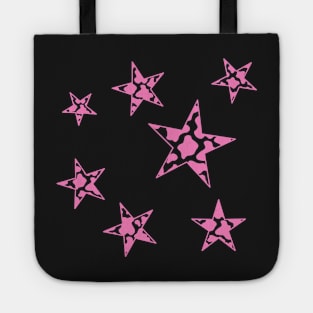 Pink Cow Print Stars Tote