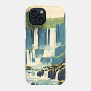 Iguazu Falls Parana Brazil Vintage Tourism Travel Poster Phone Case