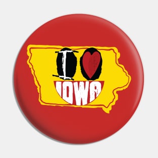 I Love Iowa Happy Face Pin