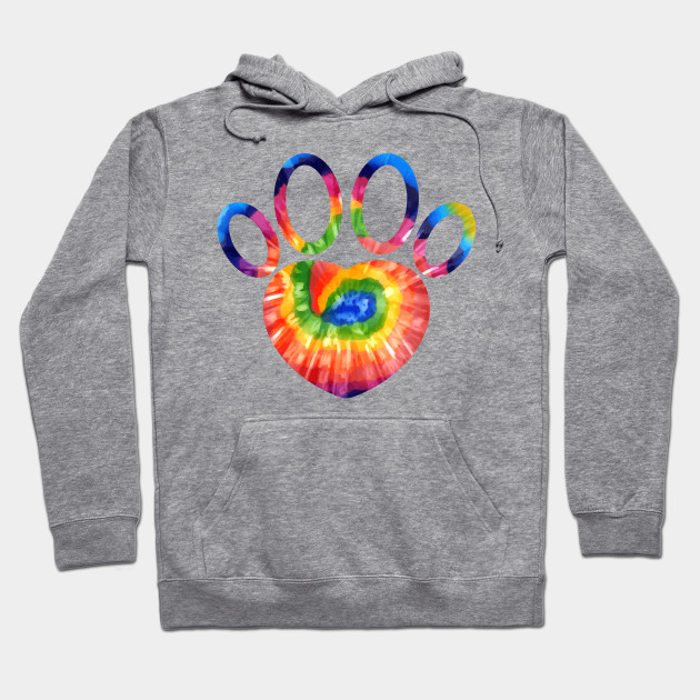 Dog Paw Tie Dye Cat Paw Print Animal Lover Birthday Tee Gift Dog