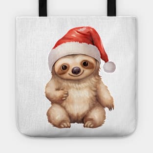 American Three-Toed Sloth in Santa Hat Tote