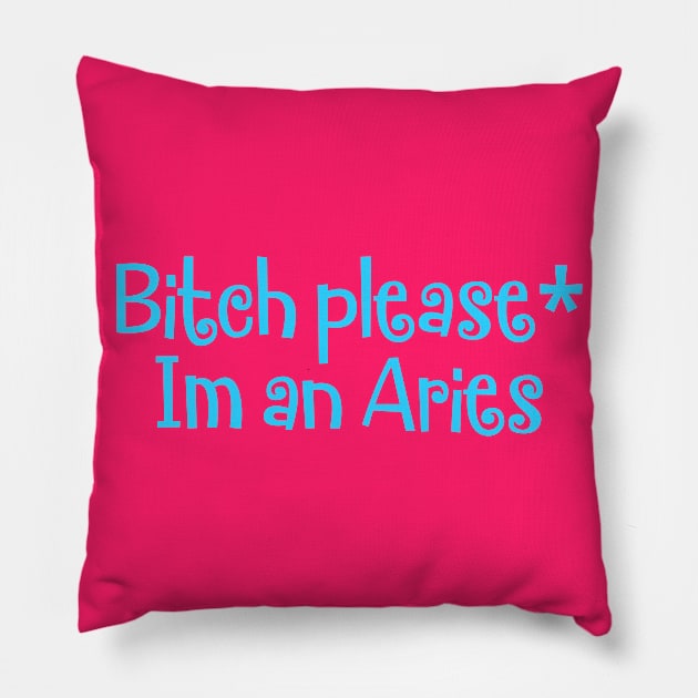 Aries girl birthday gift - fun cool y2k for Aries Pillow by Zoethopia