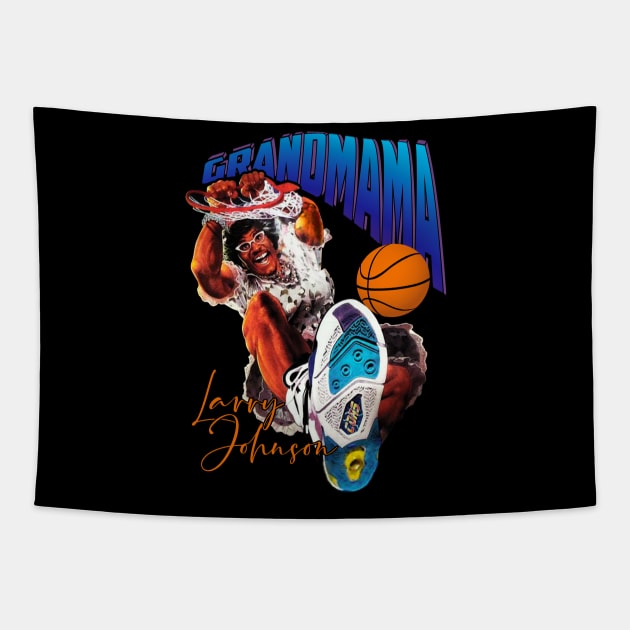 Grandmama // Larry Johnson // Basketball Tapestry by Niko Neon