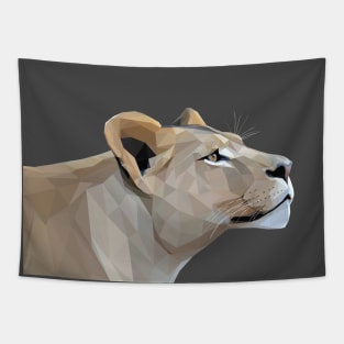 Low Poly Lioness Tapestry