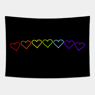 Proud rainbow hearts Tapestry