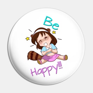 ´Tanuki Girl Happy Pin