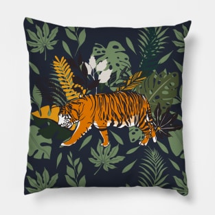 Tiger in jungle Pillow