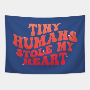 Groovy Tiny Humans Stole My Heart Valentine's Day NICU Nurse Tapestry