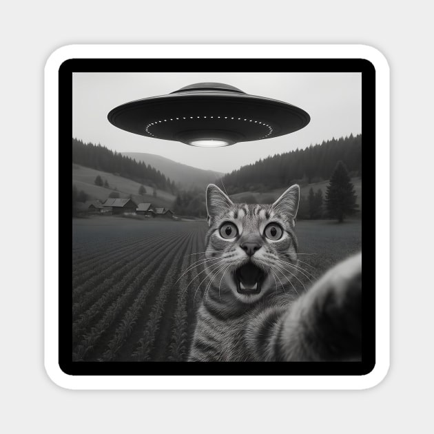 Cat Selfie UFO Magnet by The WYLD Tribe
