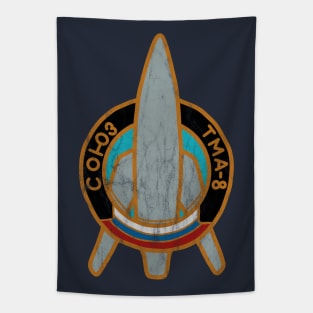 Retro Cosmonaut Mission Patch Tapestry