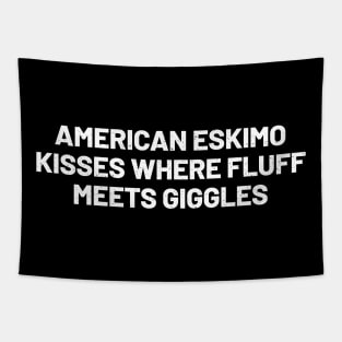 American Eskimo Kisses Where Fluff Meets Giggles Tapestry