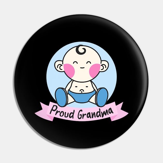 Proud Grandma Family Baby Birth Grandparents Pin by Foxxy Merch