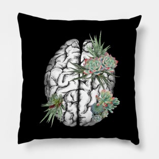 Brain human anatomy,succulents plants, mental Pillow