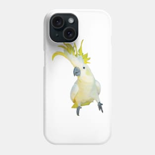 Sulfur crested Cockatoo. Realistic original art. Australian parrot. Full of character and noise, a favourite among Aussies Phone Case