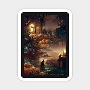 HALLOWEEN NIGHT IN A SMALL FRENCH VILLAGE Magnet