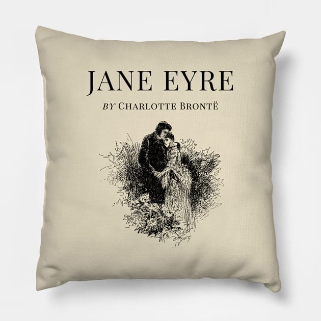 Jane Eyre Charlotte Bronte - Vintage Book Cover Pillow by codeclothes