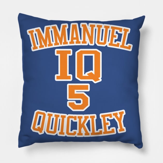 Immanuel Quickley New York Knicks Pillow by IronLung Designs