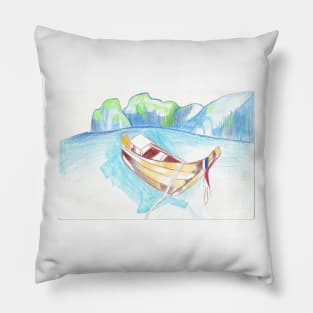 lonely boat Pillow