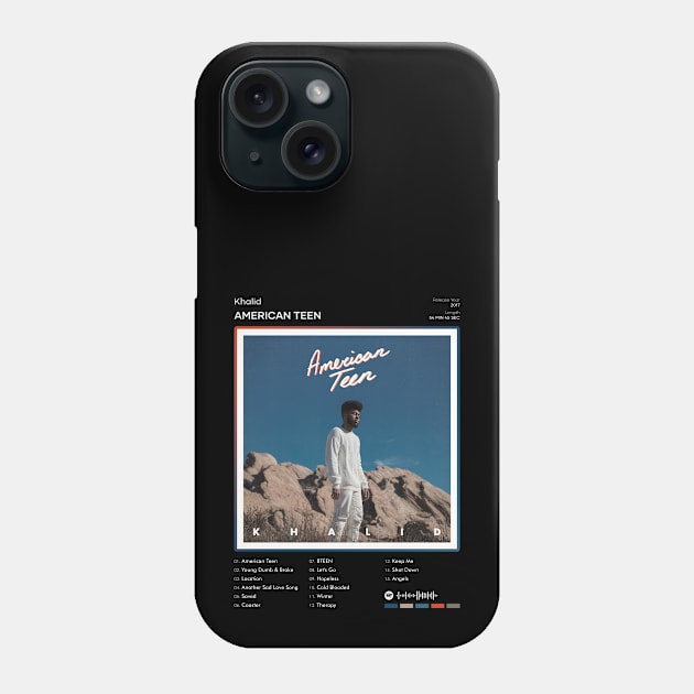 Khalid - American Teen Tracklist Album Phone Case by 80sRetro